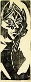 Philip Clairmont, Portrait of Vicki, woodcut, 1/5