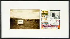 Dane Mitchell and Tim Checkley, Photograph of Stolen Artspace Sandwich Board and Recordings of subsequent Telephone Conversations with Robert Leonard, Director, mixed media, 1999