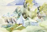 Olivia Spencer Bower, Camping, North Auckland, watercolour