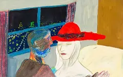 In her Room at Night by Jeffrey Harris, oil and pastel on paper, sold Sep 2012
