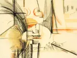 Jean Horsley, Untitled, contÃ© crayon and wash on paper