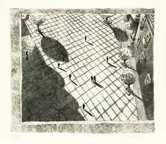Pauline Thompson, City Square, lithograph, 12/24