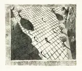 Pauline Thompson, City Square, lithograph, 12/24