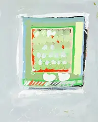 First Square by Gordon Crook, acrylic and metallic paint on paper, sold Sep 2012