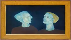 Suzanne Goldberg, Double Portrait, oil on canvasboard