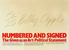 Billy Apple, Numbered and Signed, screenprint 15/25