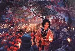 Brian Brake, Offerings to the Unknown Dead - Kyoto, 1964, 1964, chromogenic colour print