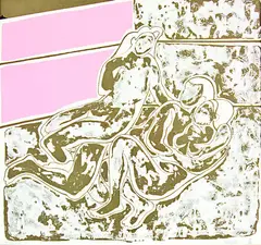 Love Scene B by Pat Hanly, intaglio print with stencling, 19/26, offered Aug 2012