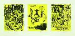 Eating, Drinking, Smoking by Bill Hammond, lithograph, triptych, sold Aug 2012
