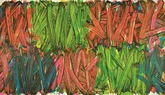 Barbeque Plaid by Judy Millar, oil on canvas, offered Aug 2012