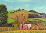 Ruth Cole, Corrugated Iron Shed, Kaipara Valley, oil on linen