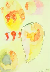 Cell Study - Mutation by Shane Cotton, watercolour and pencil on paper, offered Aug 2012