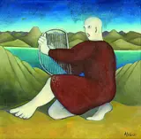 Agnes Wood, The Song in the Wilderness, oil and alkyd on board