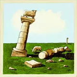 George Baloghy, Untitled - Landscape with Sheep and Ruins