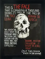 The Face by Peter Robinson, acrylic and oilstick on paper, sold Apr 2012