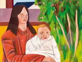 Jeffrey Harris, Mother and Child II, oil on board