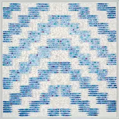 Peata Larkin, Tuhourangi Blues, acrylic pigment, medium and mesh on fluorescent light housing, 2010