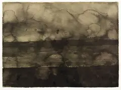 Karekare by Richard Lewer, acrylic ink and watercolour on paper, sold Apr 2012