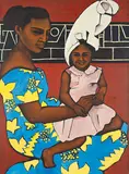 Nanette Lela'ulu, Mother and Child, oil on canvas