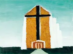 Michael Stevenson, St Josephs, Waitara, oil on paper