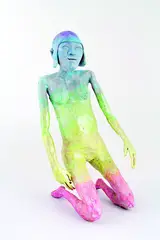 Francis Upritchard, Yukiko, super sculpy, foil, wire and paint