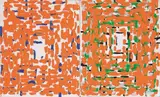 Untitled by John Reynolds, oilstick and acrylic on canvas, diptych, offered Mar 2012