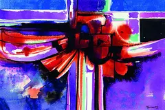 Untitled - Abstract Study by Denis Knight Turner, watercolour, sold Feb 2012