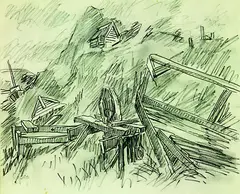 Rudolf Gopas, Decaying Foundations, graphite on paper