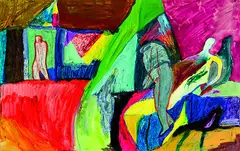 Breaking Through, No. 12 by Jeffrey Harris, watercolour and oilpastel on paper, sold Feb 2012