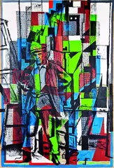 Picasso and Cubist Man by Ian Scott, oil on canvas, offered Feb 2012
