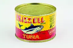 TUNA by Dick Frizzell, tuna can and screenprinted label, sold Feb 2012