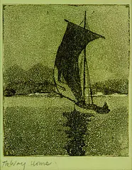 The Way Home by Trevor Lloyd, etching, sold Feb 2012