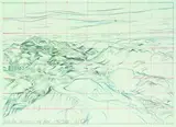 Dick Frizzell, Plan for View from the Peak, graphite and pastel on paper