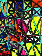 Untitled - Grid by Allen Maddox, mixed media on paper, sold Feb 2012