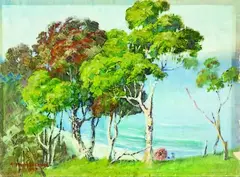 Adele Younghusband, New Zealand Trees, oil on paper