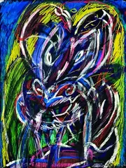 Emily Karaka, Memories, acrylic and pastel on paper