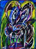 Memories by Emily Karaka, acrylic and pastel on paper, sold Dec 2011