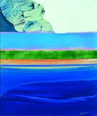 Quentin McFarlane, Untitled - View over the Estuary, gouache and acrylic on paper and card