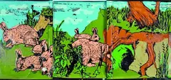 Untitled by Seung Yul Oh, acrylic on PVC, triptych, offered Dec 2011