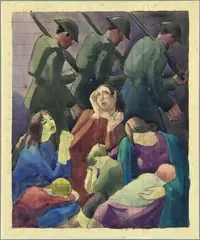 Anna Lois White, Study for a Mural, watercolour
