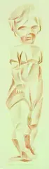 Terry Stringer, Standing Female Figure, coloured pencil on paper