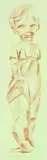 Terry Stringer, Standing Female Figure, coloured pencil on paper