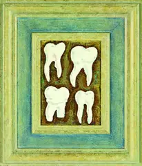 Tooth Act by Paul Hartigan, acrylic and enamel on board, offered Dec 2011