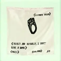 Jaqueline Fraser, Elizabeth Taylor: Really and actually I don't give a damn, oilstick on fabric