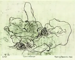 Somnolence by Barry Cleavin, soft ground etching, 2/30, sold Dec 2011
