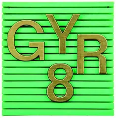 Gyrate by Paul Hartigan, acrylic and rubber, offered Dec 2011