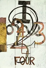 V. U 4 by Imants Tillers, synthetic polymer paint and gouache on canvasboard, 9 panels, offered Nov 2011