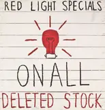 Peter Robinson, Red Light Specials On All Deleted Stock, acrylic and oilstick on found packing crate