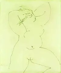 Nude by Ralph Hotere, ink on paper, offered Nov 2011