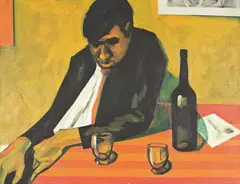 Doris Lusk, Christmas Port (Portrait of Gregory Kane), oil on canvasboard